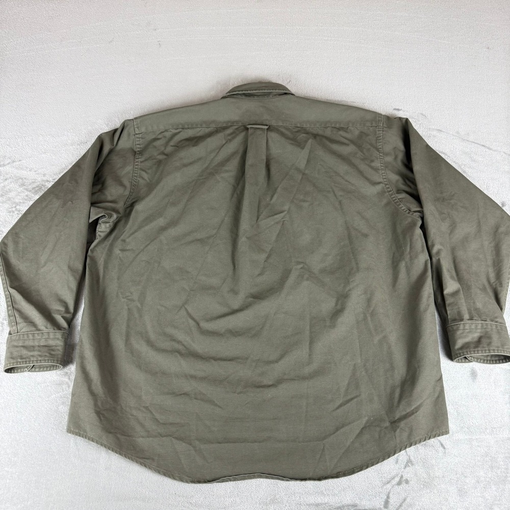 Filson Heavy Cotton Field Shirt Mens XL Olive Green Flap Pockets Utility USA - Picture 7 of 10